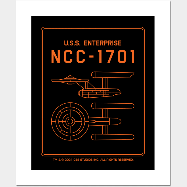 USS Enterprise NCC-1701 Schematic Wall Art by avperth